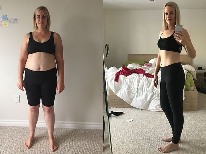 Before and after extreme weight loss within a week at home