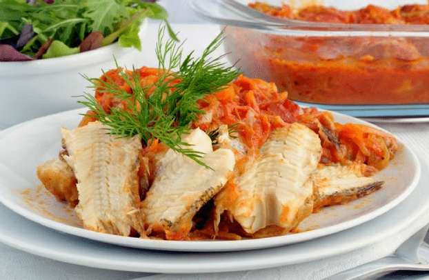 Fish dishes for protein diet