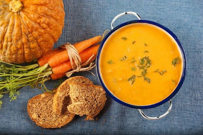 Vegetable puree soup for treating gastritis