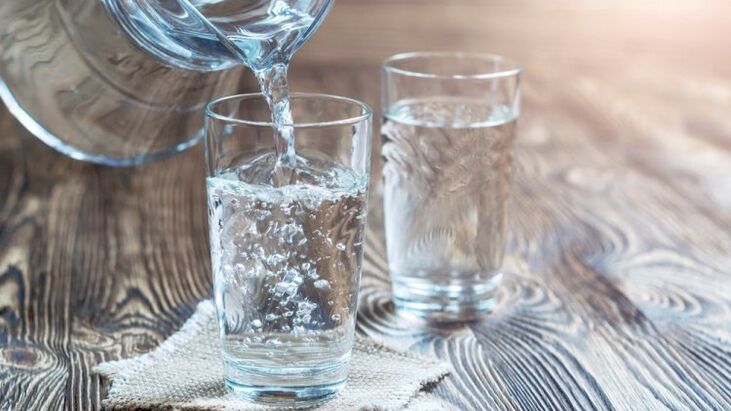 A glass of water for diet
